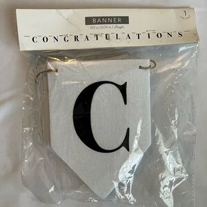 NEW Congratulations Banner white and black 3 for $20
